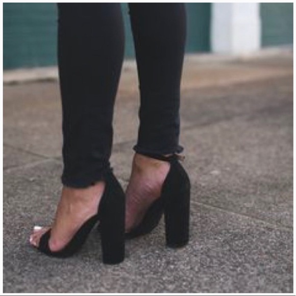 Steve Madden Black Carson Suede Heels - SIZE 10 - Picture 4 of 11